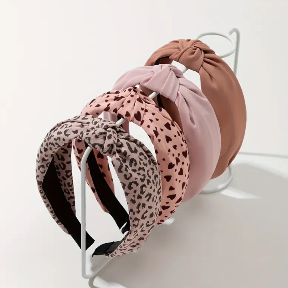 Pink Animal Print Headbands ~ Bundle of 4